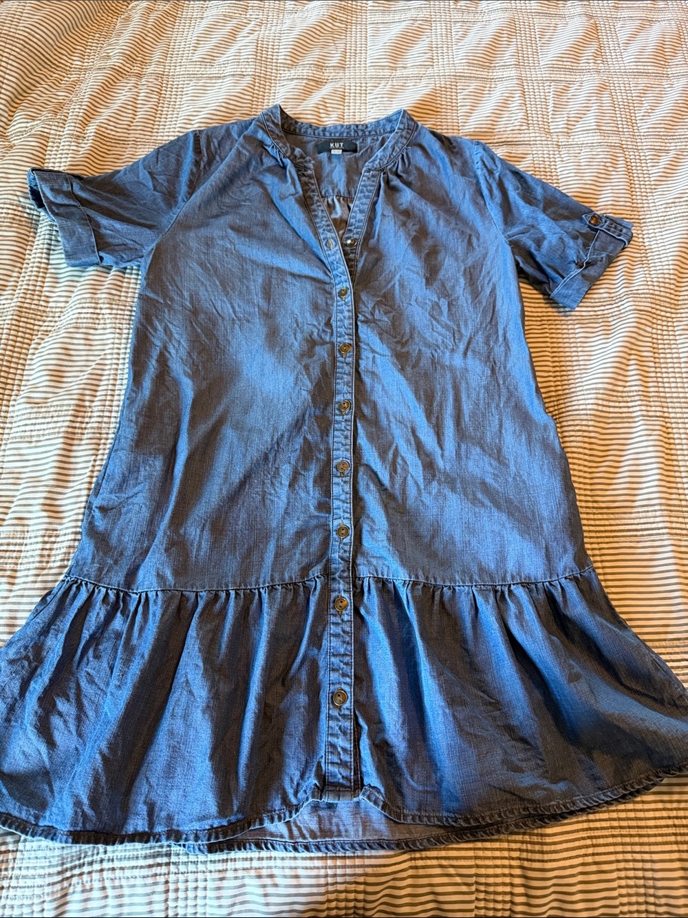 Kut from the Kloth Blue Denim Button-Front Mini Dress